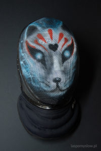 malowana maska szermiercza kitsune