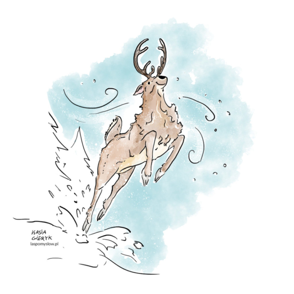 Ilustracja: Zimowy jeleń