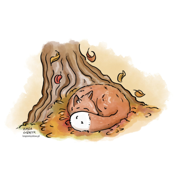 Ilustracja: jesienny lisek